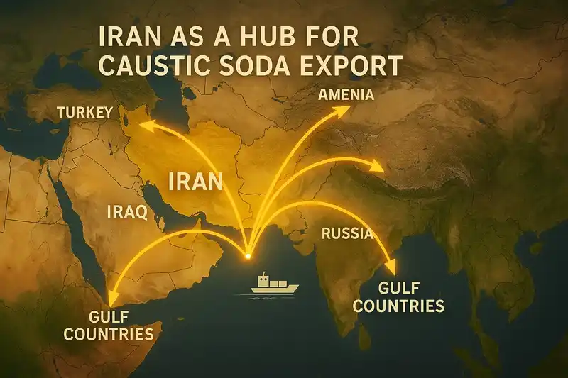 iran caustic soda export map