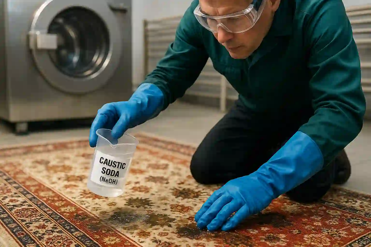 کاستیک سودا در قالیشویی