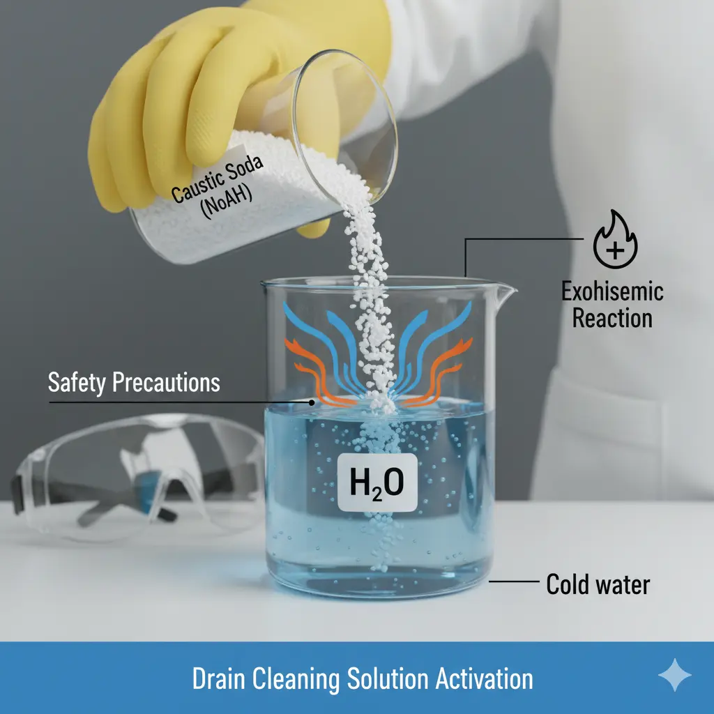 Application of Caustic Soda in Drain Cleaning..